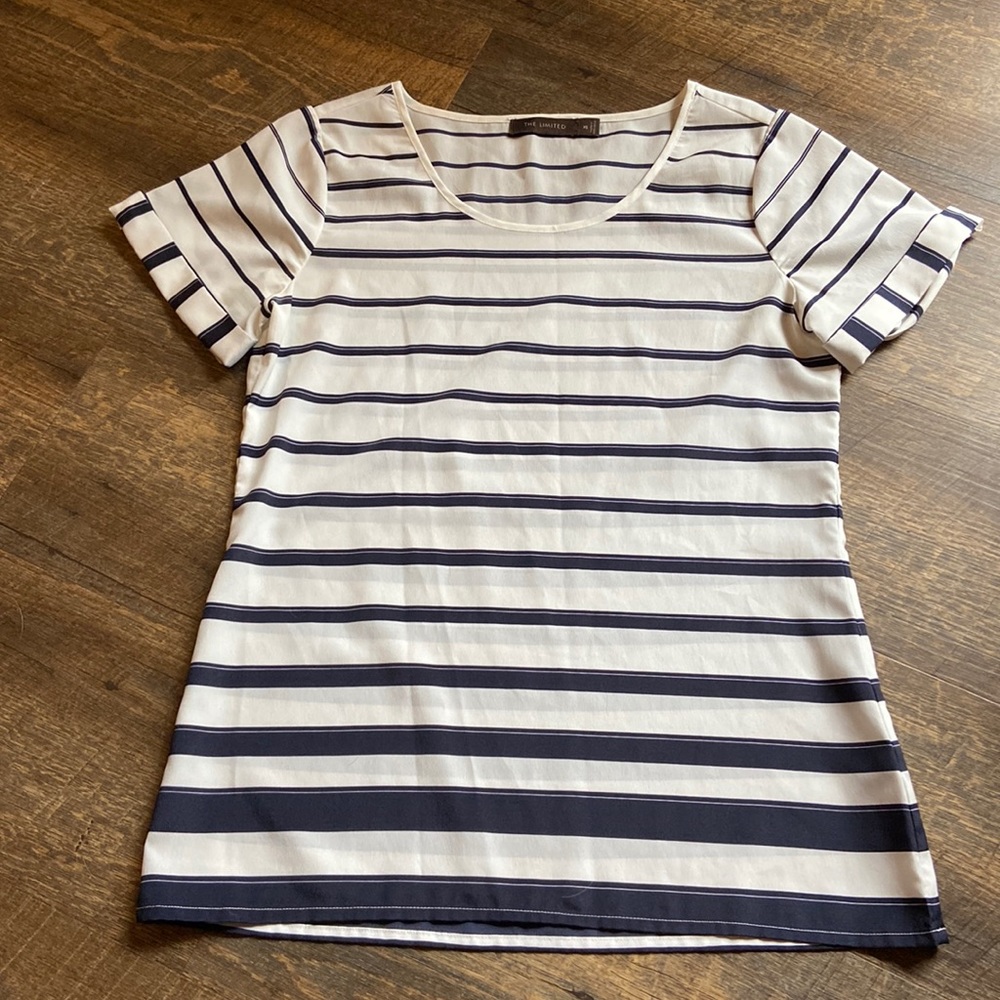 The Limited Top Blue and White
